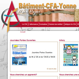Site web portail CFA Bâtiment Auxerre Agence Médias Création Auxerre - création de site internet à Auxerre - Yonne - Bourgogne