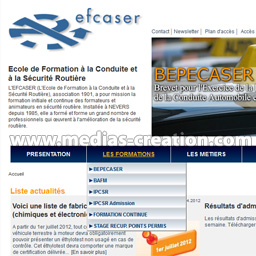 Site web portail EFCASER Agence Médias Création Auxerre - création de site internet à Auxerre - Yonne - Bourgogne